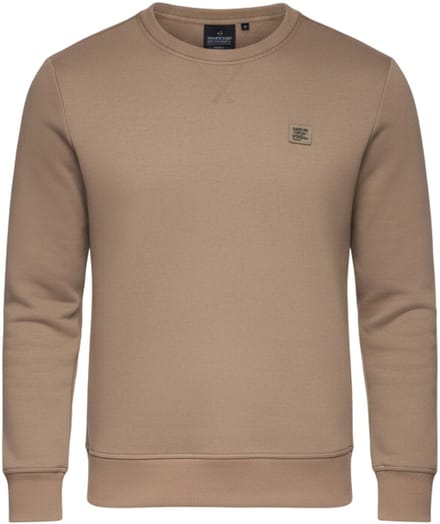 OMBRE Sweater - Regular Fit - Katoen - Lange Mouw Koffie S