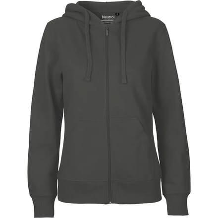 Fairtrade Ladies Zip Hoodie met capuchon Charcoal - M