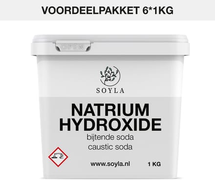 Natriumhydroxide - 6*1 KG - Sodium Hydroxide - Caustic Soda - Bijtende Soda - Natriumhydroxide Voor Zeep - Ontstopper - Afvoerontstopper