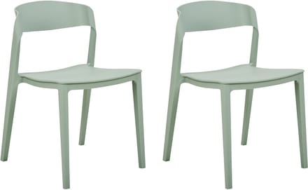 SOMERS - Eetkamerstoel set van 2 - Mintgroen - Plastic