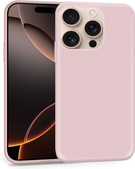Geschikt voor Apple iPhone 16 Pro - Hoesje- Suède Back Cover Case Rose