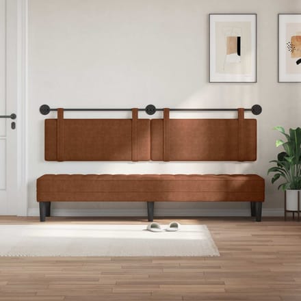 vidaXL - Hangend - hoofdbord - Bruin - Antiek - PU
