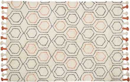 HAJIPUR - Laagpolig vloerkleed - Beige - 140 x 200 cm - Katoen
