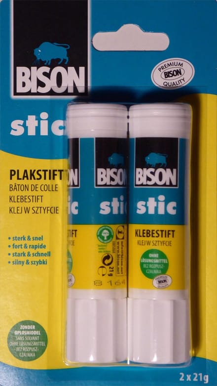Bison lijmstift - zonder oplosmiddel - 2 stuks - 21 gram elk
