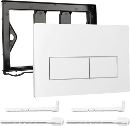 WC Plaat Set - Dubbele Spoel - Badkamer Renovatie - Montageframe Inbegrepen - 10x10mm - Mat Wit