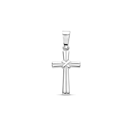 Zilver gerhodineerd hanger kruis 26 mm - 1340531