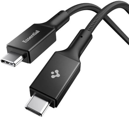 Spigen Essential | USB-C naar USB-C Kabel 100W Fast Charge | Power Delivery | 5Gbps Dataoverdracht | 1M Zwart