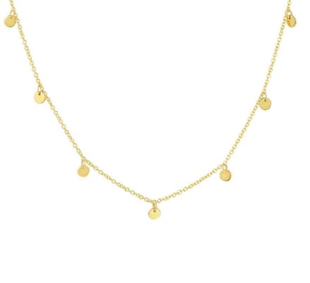YO&NO - Ketting - Goud -  Anker - Rondjes - 1,0 mm - 41/43/45 cm - Sieraden vrouw - 14k - 585 goud