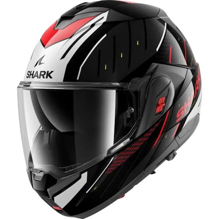 SHARK Oxo Rydger Zwart Zilver Rood KSR Systeemhelm - Helm