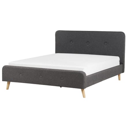 RENNES II - Tweepersoonsbed - Donkergrijs - 160 x 200 cm - Polyester