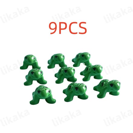 Haute Qualité 9 Pièces Haute Qualité Vertes Haute Qualité Tortues Taille compacte Haute Qualité Construction Blocs Haute Qualité Auto-assemblage Animaux Haute Qualité