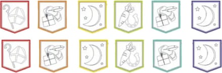Haza Sinterklaas inkleur slinger/vlaggenlijn - 2 stuks - 4 meter