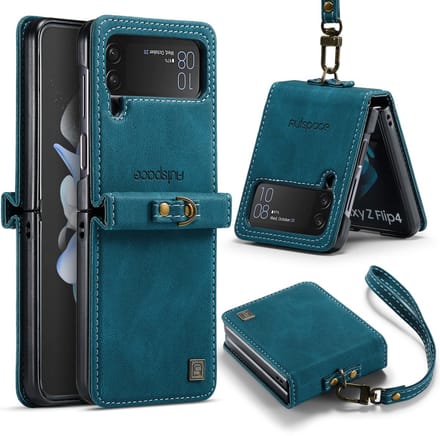 Luxe Flip Case met Polskoord voor Samsung Galaxy Z Flip 6 / 7 FE _ Blauw
