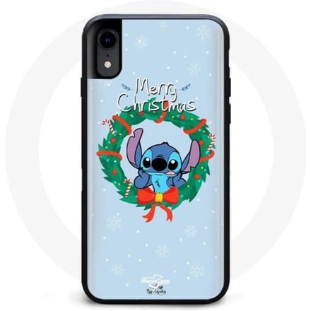 Coque pour Iphone X Stitch neige joyeux Noël bleu