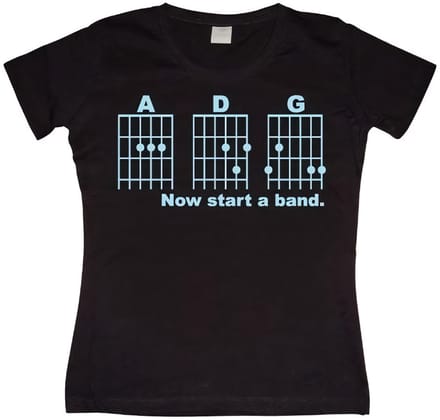 Hybris Dames Now Start A Band Girly T-shirt SH-5-10393-LFH2-9