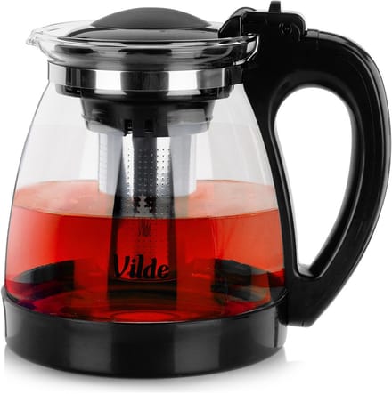 Theepot met Filter Glas 2 l - Koffie- en Thee Pot - Infuser - Theezeef - Filter - Zeef