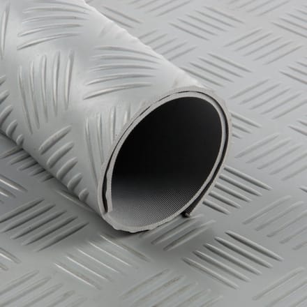 Antislipmat - Grijs - Tranenplaatmotief - Rubber loper - 1 x 1.4 meter - Dikte: 3mm - Rubber vloer