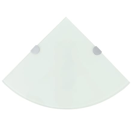 vidaXL - Hoekschappen - 2 - st - met - chromen - dragers - 35x35 - cm - glas - wit
