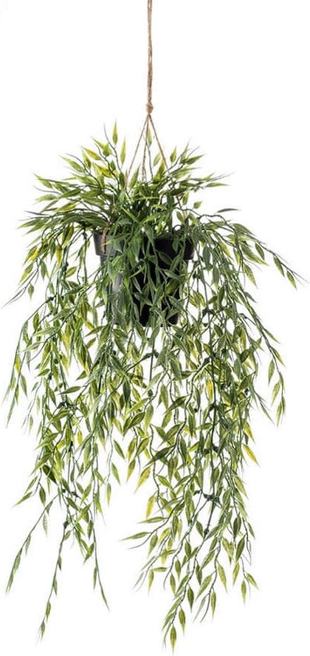 Kunstplant - Bamboe - Groen - 50 cm - Hangende Pot - Kunstplanten/nepplanten