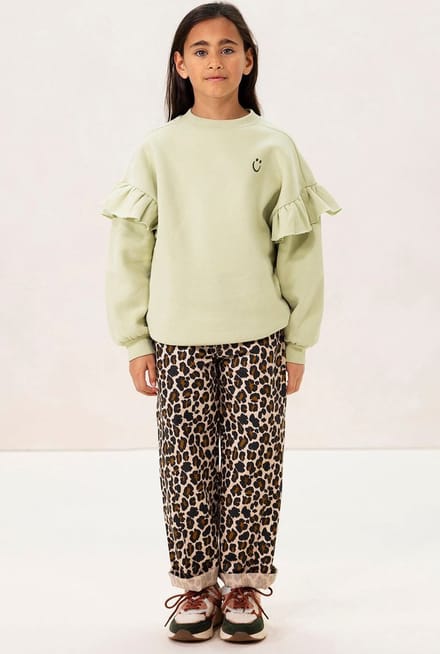 Sissy-Boy - Bruine straight leg jeans met leopard print