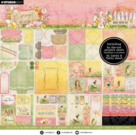 Mixed paper pad Envelops, cards - Spring meadow nr. 269