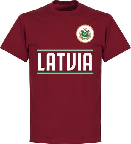 Letland Team T-Shirt - Bordeaux Rood - L