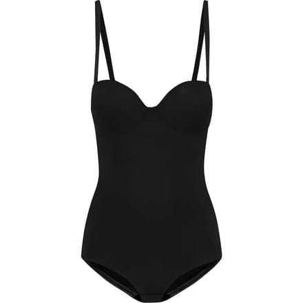 Bye Bra corrigerende bodysuit, gewatteerde cups, afneembare schouderbandjes, shapewear voor dames, 2 kleuren, S-XXL, zwart, M