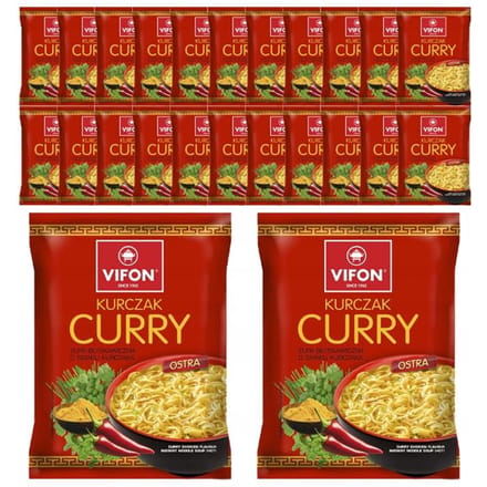 Noodlesoep curry chicken