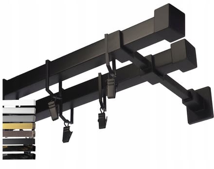 Dubbele Metalen Gordijnroede Kwadro 280 cm - Modern Design