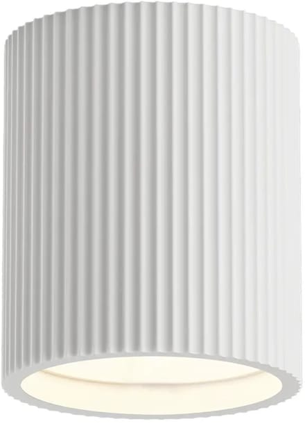 Artdelight - Plafondlamp Toulouse ribbel Ø 11 cm gips wit