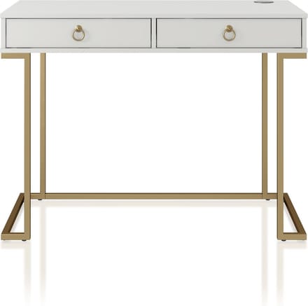 Camila-Schrijftafel - 2-laden - Wit MDF