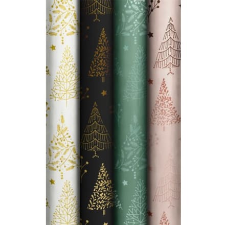 Stewo kerst cadeaupapier elegant wood, formaat 70 x 150, assorti