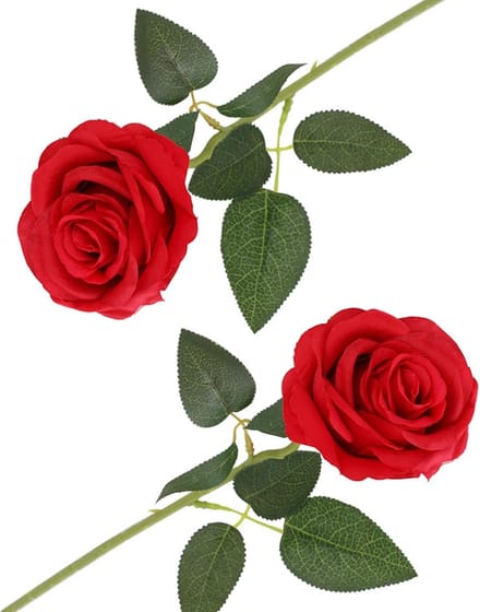 Solidchoice - Set van 2 Kunstmatige Rode Rozen voor Decoratie