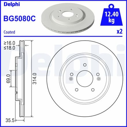 Remschijf DELPHI BG5080C