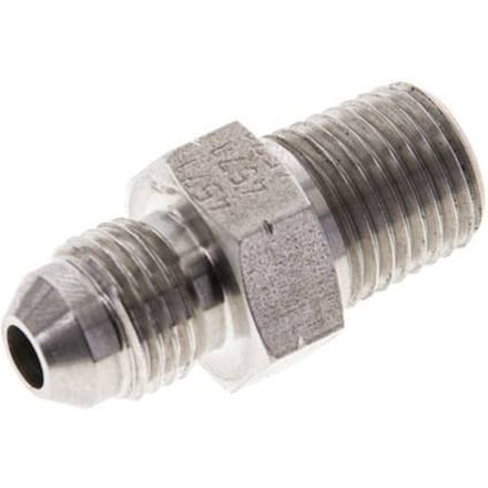 JIC  Dubbele Nippel UNF 1/2''-20 X 1/4'' NPT RVS 275bar