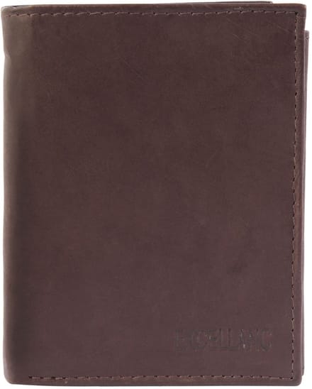 EXCELLANC Herenportemonnee verticaal echt leer Bilal, duurzaam