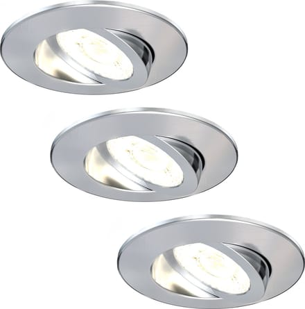 Ledvion - 3X LED Inbouwspot - RVS - Dimbaar - 5W - IP65 - CCT - COB - Ø75mm