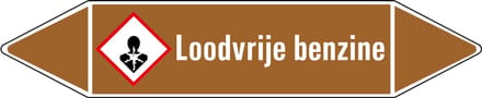 Loodvrije benzine leidingmarkering op vel 75 x 17 mm - 8 per vel