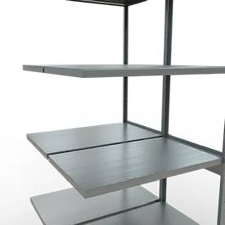 SCHULTE Lagertechnik Insteeksysteem voor dubbele rekken, MULTIPlus250, 3000x1000x(2x600) mm, 14 legborden, gegalvaniseerd