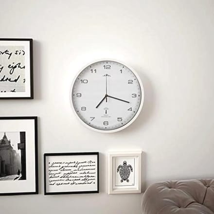 vidaXL Wall Clock Quartz Movement Radio Controlled White Clock Clock Station Clock