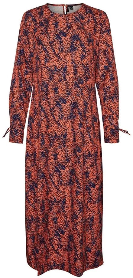 Vero Moda Sia Midi-jurk Met Lange Mouwen Oranje M Vrouw