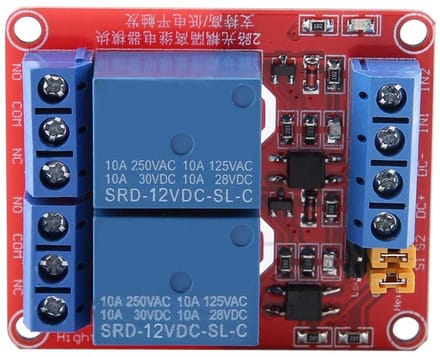 Jhubersproducts - Relay Module - 2-Channel - Isolated Optocoupler - 12V - High and Low Level Trigger - Geschikt voor diverse toepassingen - 1PC