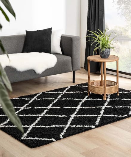 Berber vloerkleed - Habitat zwart/wit 60x110
