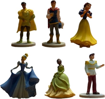 Disney prinsessen speel/taart decoratie set 6x-(+/-4,5 cm)-merk : Bullyland.