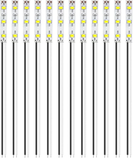 50 mm Voordraadstrips - 12 Stuks SMD LED 2335, 12-18V LED Strips voor Modelbouw Verlichting - Wit