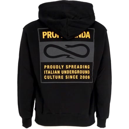Mannen Hoodie Label Bicolor Hoodie zwart