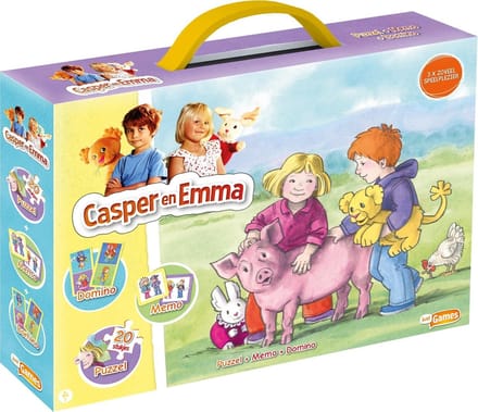 Casper En Emma 3 In 1 Box - (Puzzel+Memo+Domino)