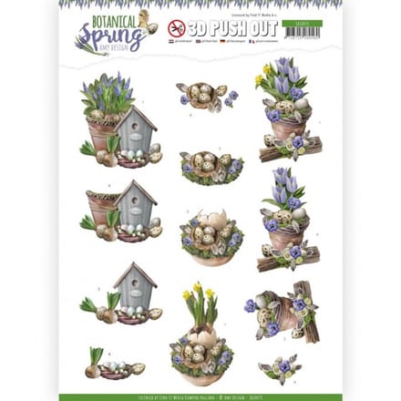 Botanical Spring 3D-Push-Out Sheet by Amy Design