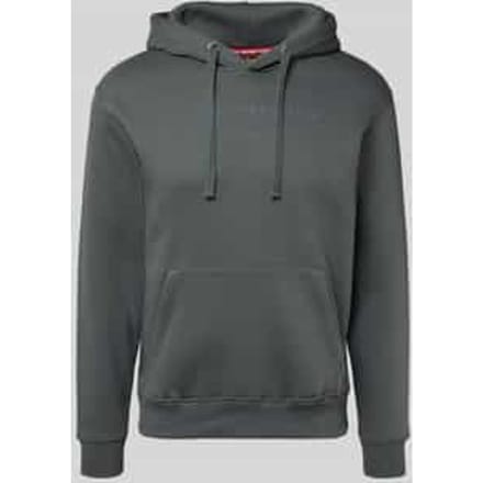 Hoodie met labelprint en kangoeroezak