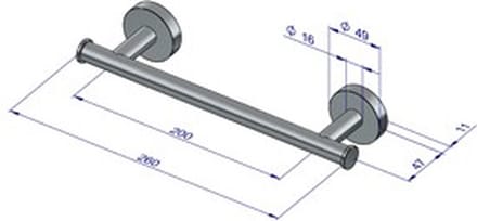 Plieger Como handdoekbeugel magnetisch 430mm chroom